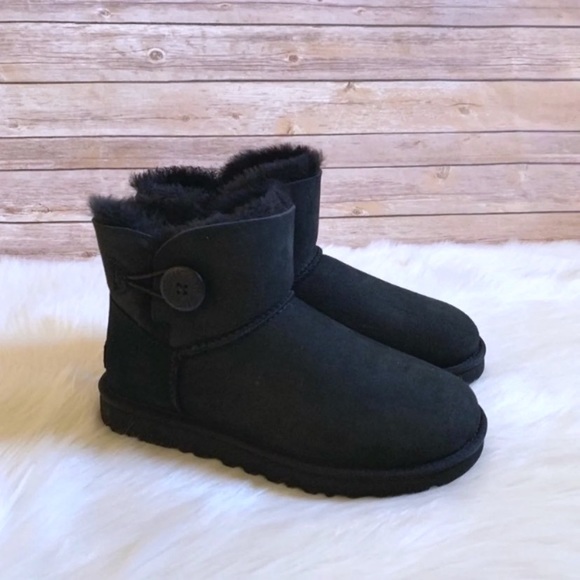 UGG Shoes - UGG Black Mini Bailey Button II Boots